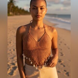 Gorgeous seashell crochet mermaid bralette